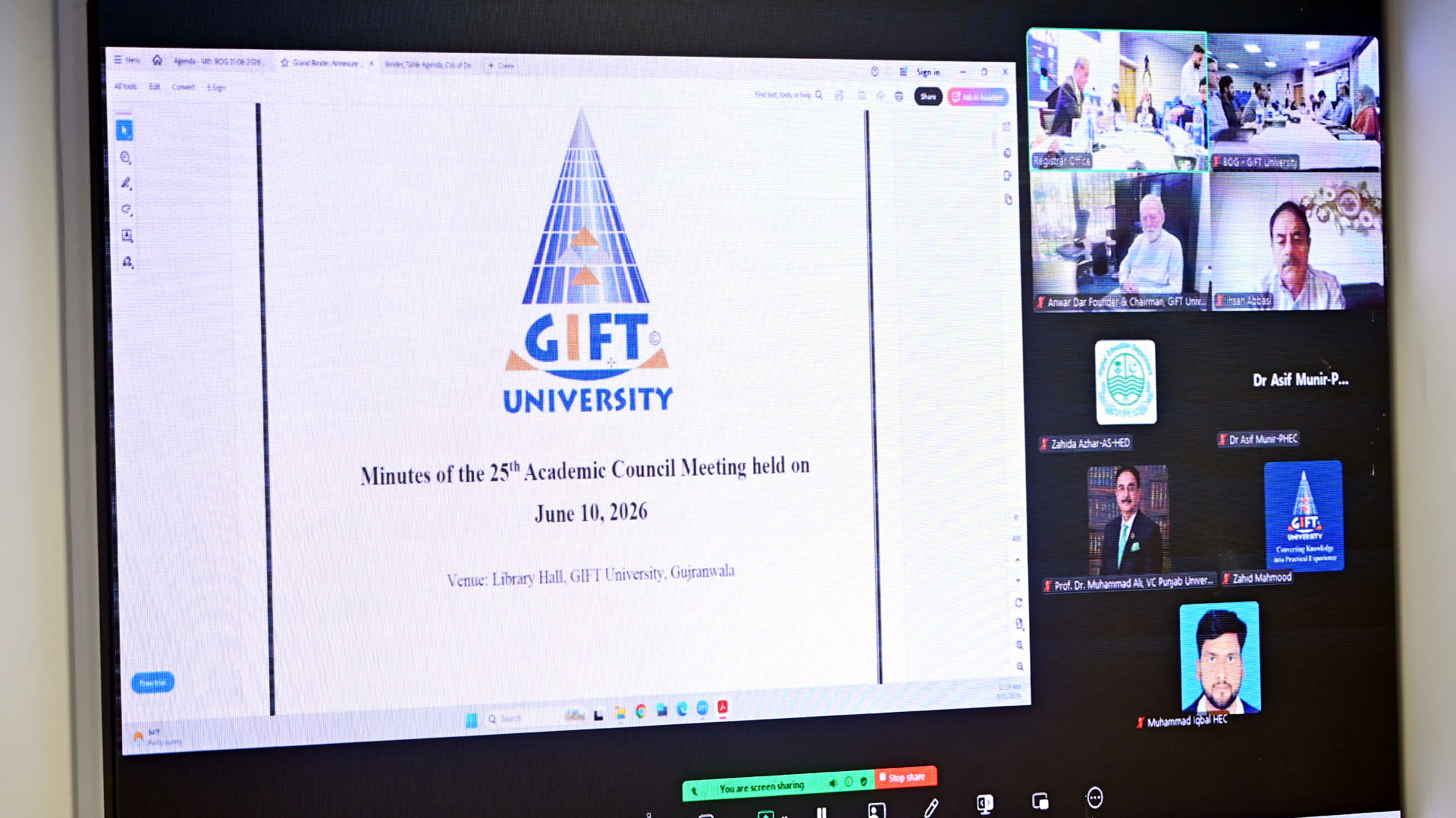 14th Meeting of the Board of Governors (BoG) – GIFT University - Image 2
